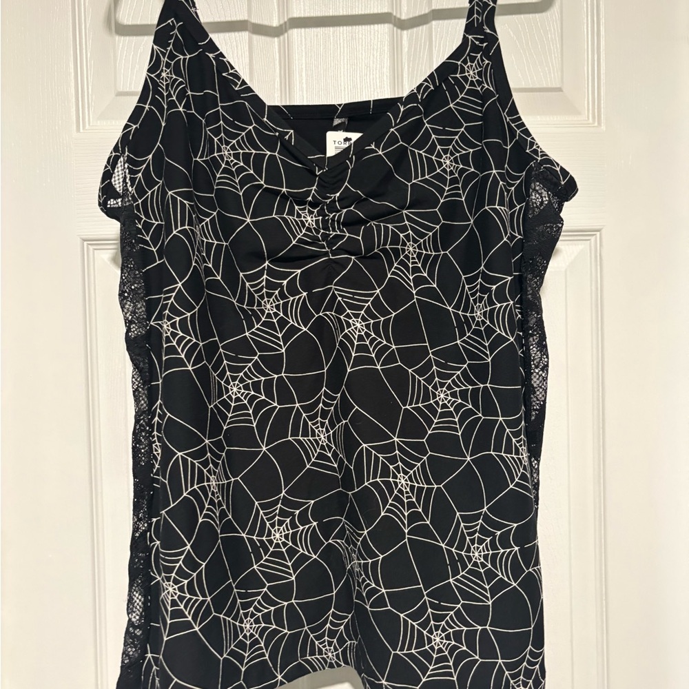 Torrid spider web tank top